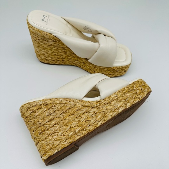Marc Fisher Women's Shoes Marc Fisher Navina Espadrille Wedge Sandal Leather - Picture 1 of 7